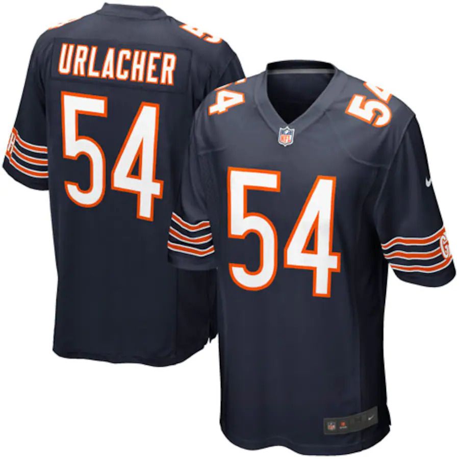 Men Chicago Bears 54 Brian Urlacher Nike Navy Game Player NFL Jersey